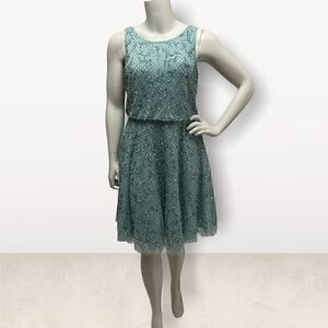 Aidan Mattox Sleeveless Jeweled Fit‎ N Flare Size 16 Cocktail Dress